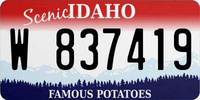 ID license plate W837419