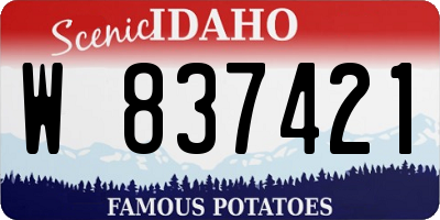 ID license plate W837421