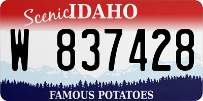 ID license plate W837428