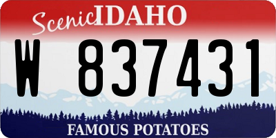 ID license plate W837431