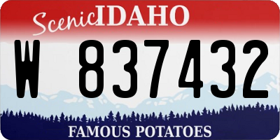 ID license plate W837432