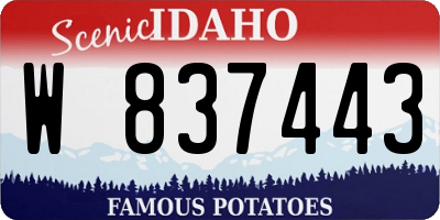 ID license plate W837443