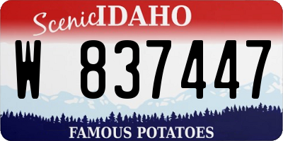 ID license plate W837447