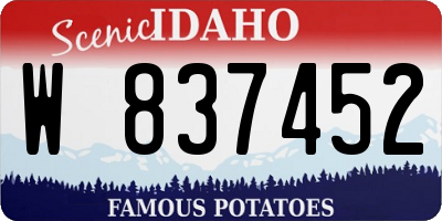ID license plate W837452