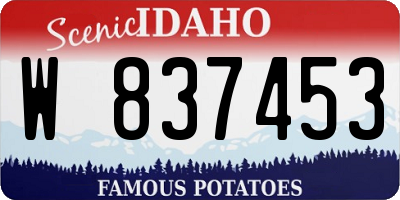 ID license plate W837453