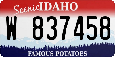 ID license plate W837458