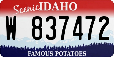 ID license plate W837472