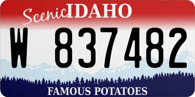 ID license plate W837482