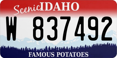 ID license plate W837492
