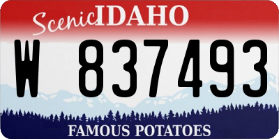 ID license plate W837493
