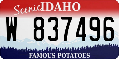 ID license plate W837496