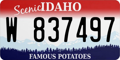 ID license plate W837497
