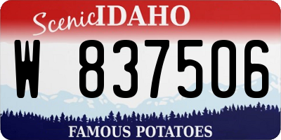 ID license plate W837506