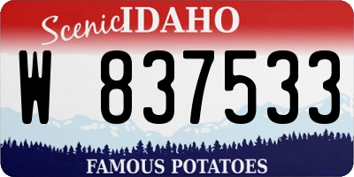ID license plate W837533