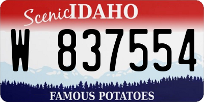 ID license plate W837554