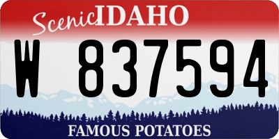 ID license plate W837594