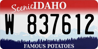 ID license plate W837612