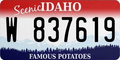 ID license plate W837619