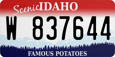 ID license plate W837644