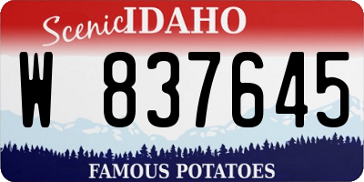 ID license plate W837645