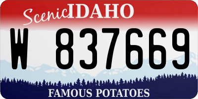 ID license plate W837669