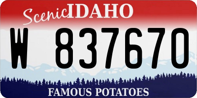 ID license plate W837670