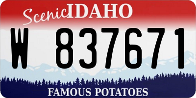 ID license plate W837671