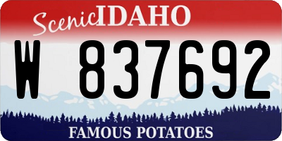 ID license plate W837692