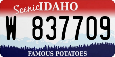 ID license plate W837709