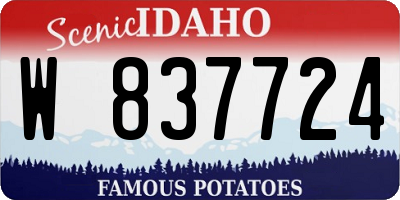 ID license plate W837724