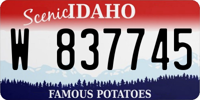 ID license plate W837745