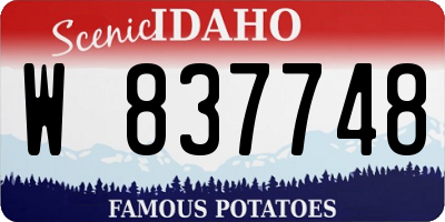 ID license plate W837748