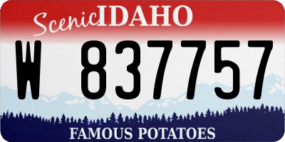 ID license plate W837757