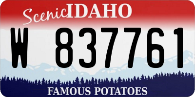ID license plate W837761