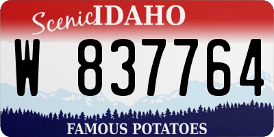 ID license plate W837764