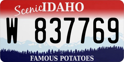 ID license plate W837769