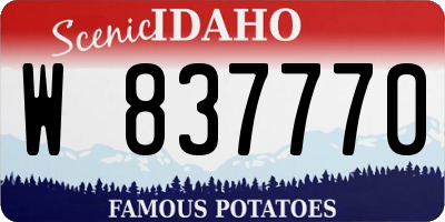 ID license plate W837770
