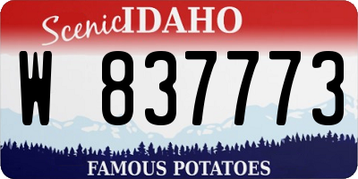 ID license plate W837773