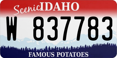 ID license plate W837783