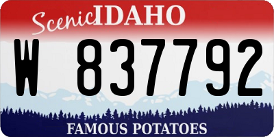 ID license plate W837792
