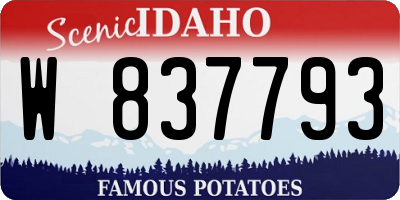 ID license plate W837793