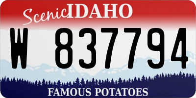 ID license plate W837794