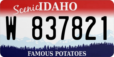 ID license plate W837821