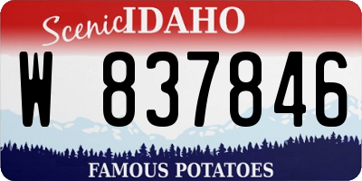 ID license plate W837846