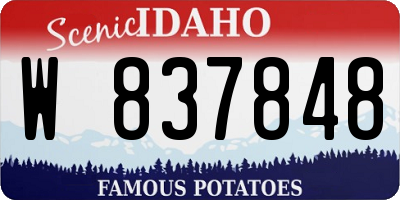 ID license plate W837848