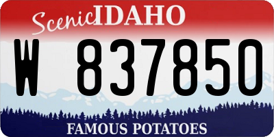 ID license plate W837850