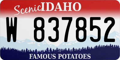 ID license plate W837852