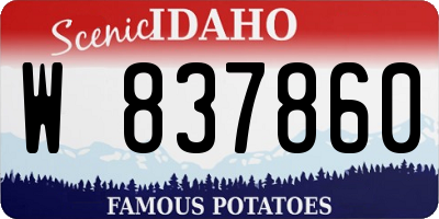ID license plate W837860