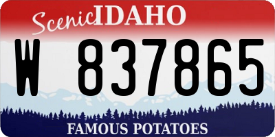 ID license plate W837865