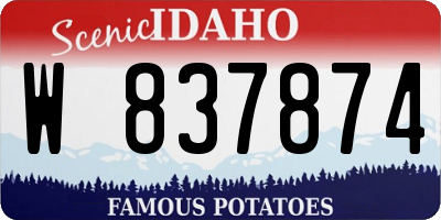 ID license plate W837874